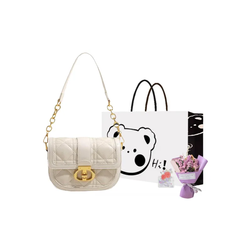 NX DOUGHNUT PU Shoulder Bag, Crossbody Bag Women's Ecru/Black/Silver-14