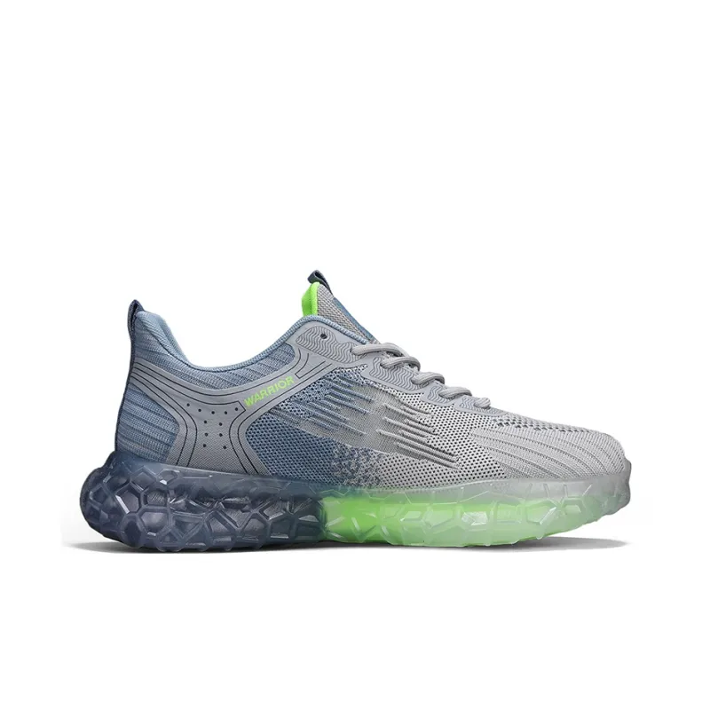 Warrior Cushioning, Abrasion Resistant, Slip Resistant Low Top Casual Running Shoes Men's Gray Blue-1