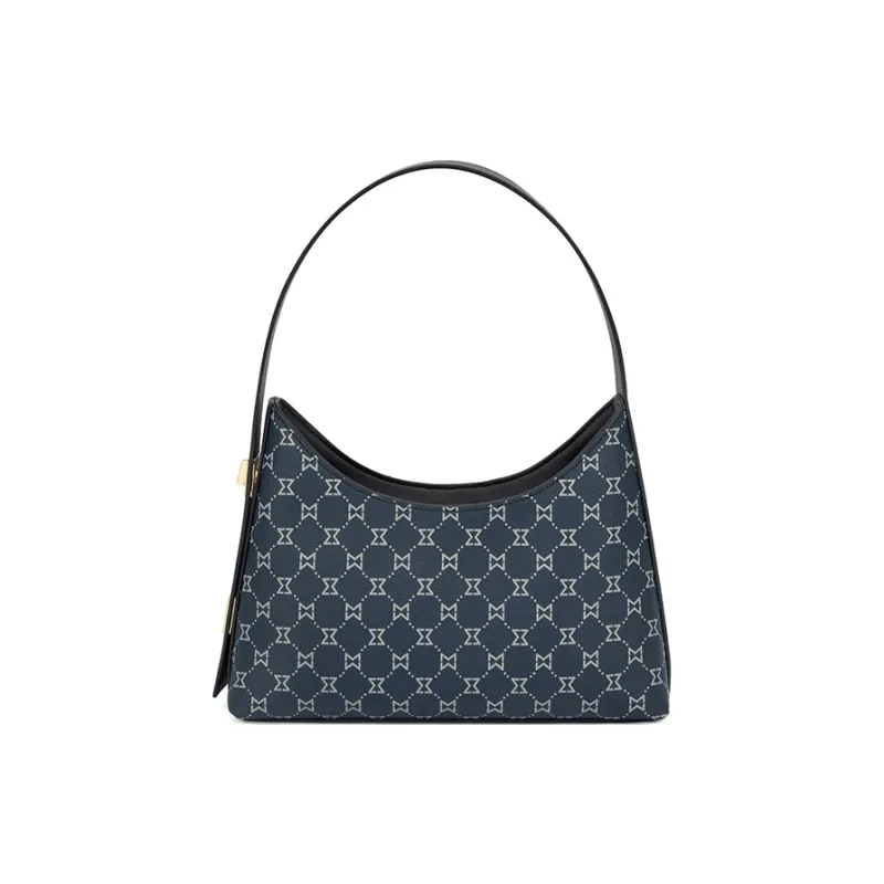 MashaLanti PVC Shoulder Bag Handbag Shoulder Bag Regular Women's Dark Brown/Royal Blue-10
