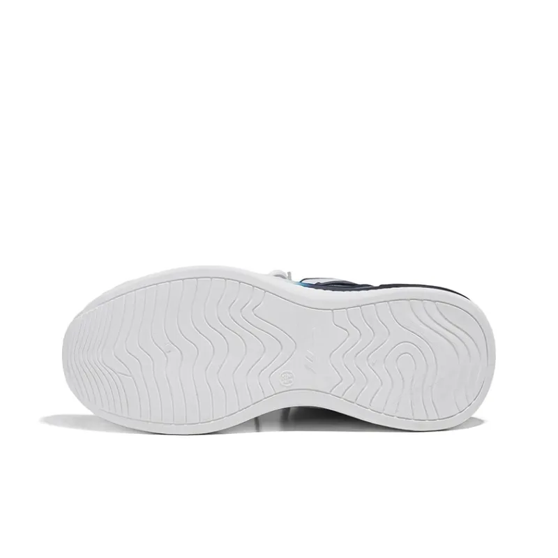 Warrior Cushioned Wear Resistant Height Increasing Mid Top Running Shoes Men's Dark Blue White-5