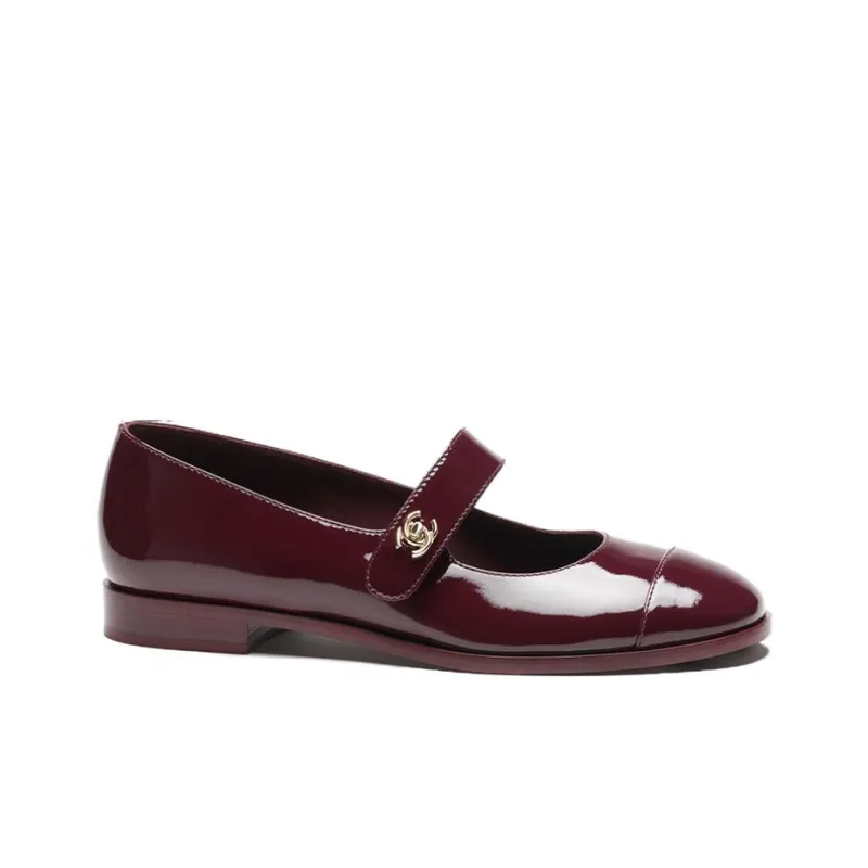CHANEL Casual Single Shoes Women's Burgundy-1
