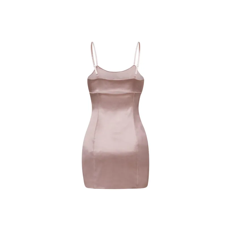 ARITZIA Ten Sizzle Satin Dress Slip Dresses Women's Clouded Pink/Cloud Pink-1