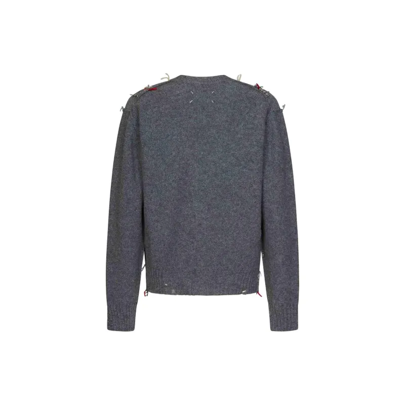 Maison Margiela Cut out Intarsia knit Cardigan-1