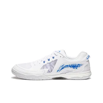 LiNing Cushioning Wear-Resistant Low-Top Professional Table Tennis Shoes Unisex White Blue