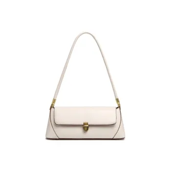 Carksky PU Baguette Bag Shoulder Bag Regular Women's White/Black/Dark Brown
