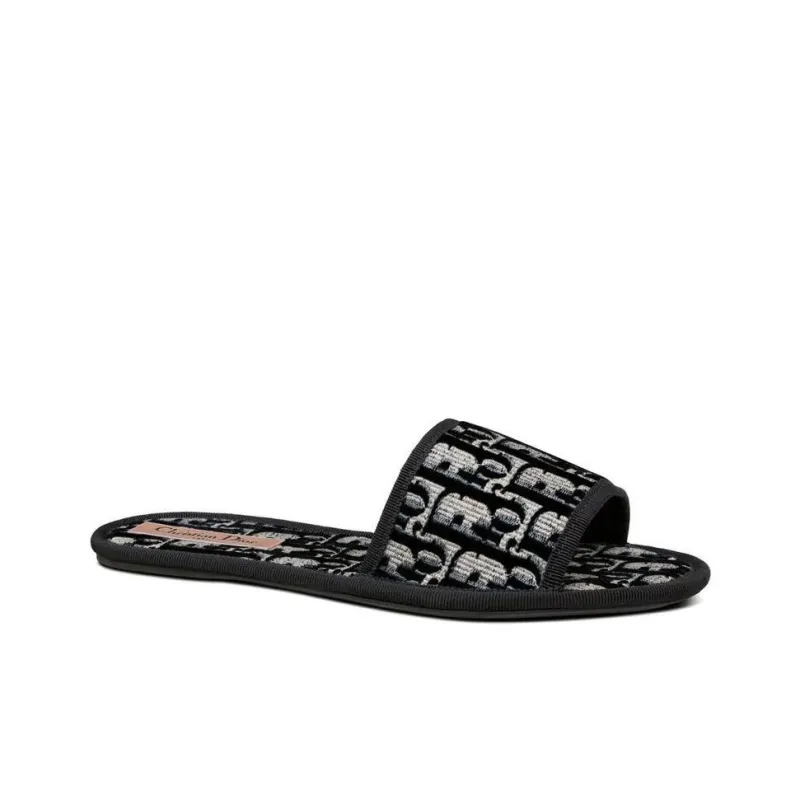 DIOR Chez Moi Slide Slippers Women's Black-7