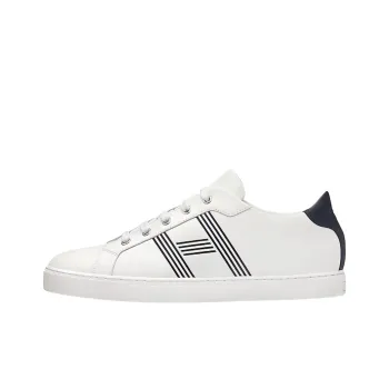 HERMES Avantage Low-Top Athletic Shoes Men's White Gray