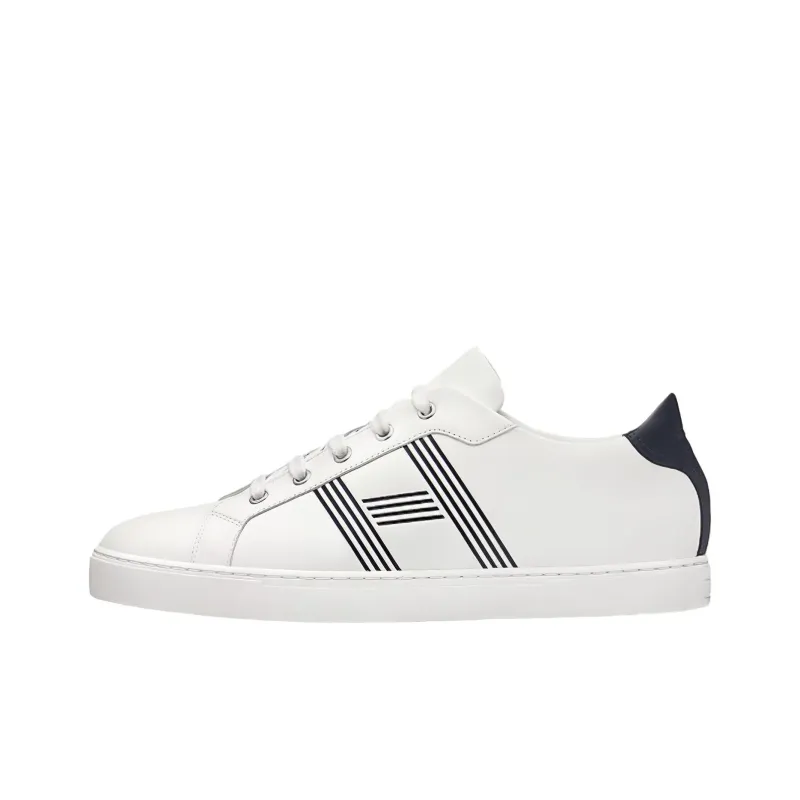 HERMES Avantage Low-Top Athletic Shoes Men's White Gray-0