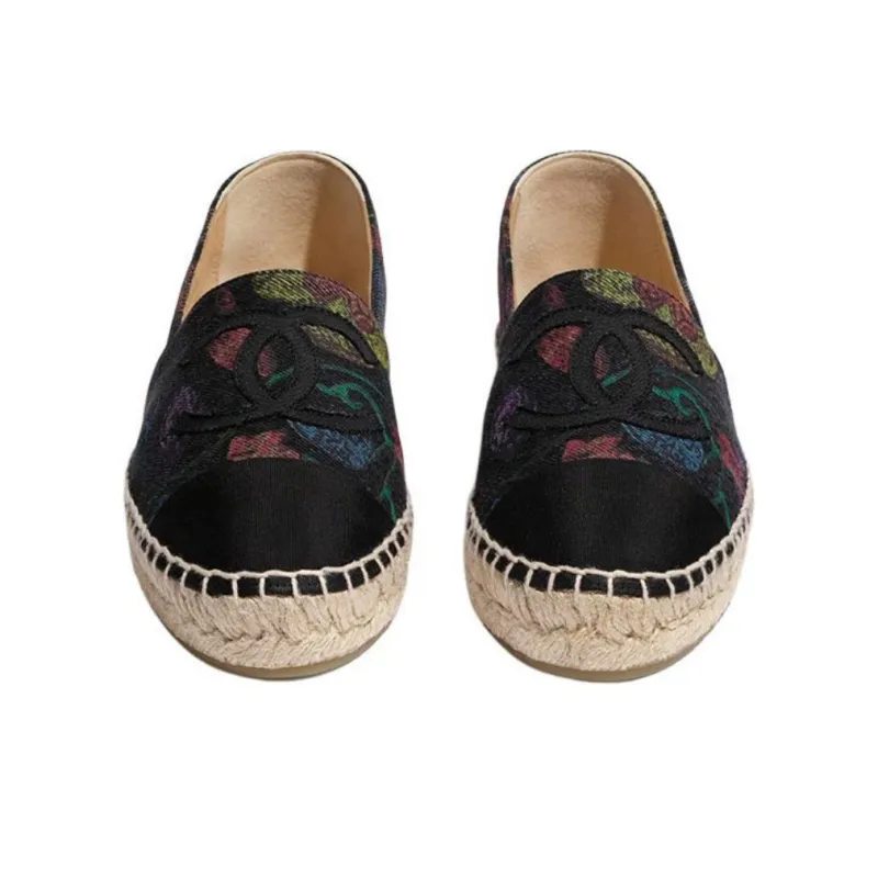 CHANEL Espadrilles Women's Black Multicolor-2