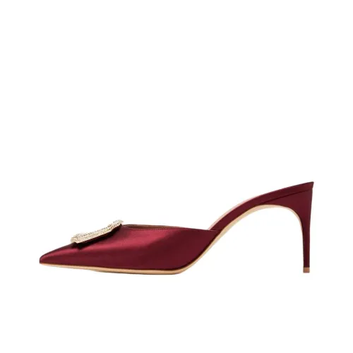 Malone Souliers Closed Toe Slippers 7cm Women's Red