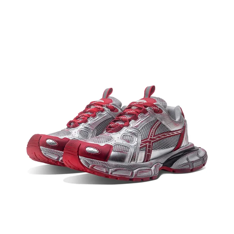 HART DAVIS X103 Series Cushioned Slip Resistant Low Top Distressed Chunky Sneakers Unisex Ancora Red-3
