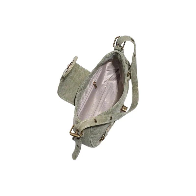 Carksky PU Shoulder Bag Regular Women's Army Green-4