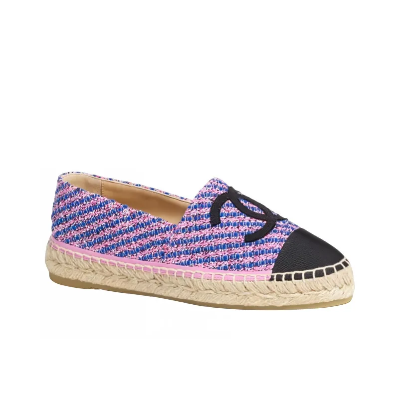 CHANEL Casual Single Shoes Women's Pink Blue-1