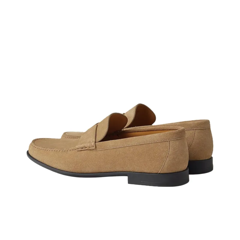 HERMES Duke Loafers Men's Light Brown-2