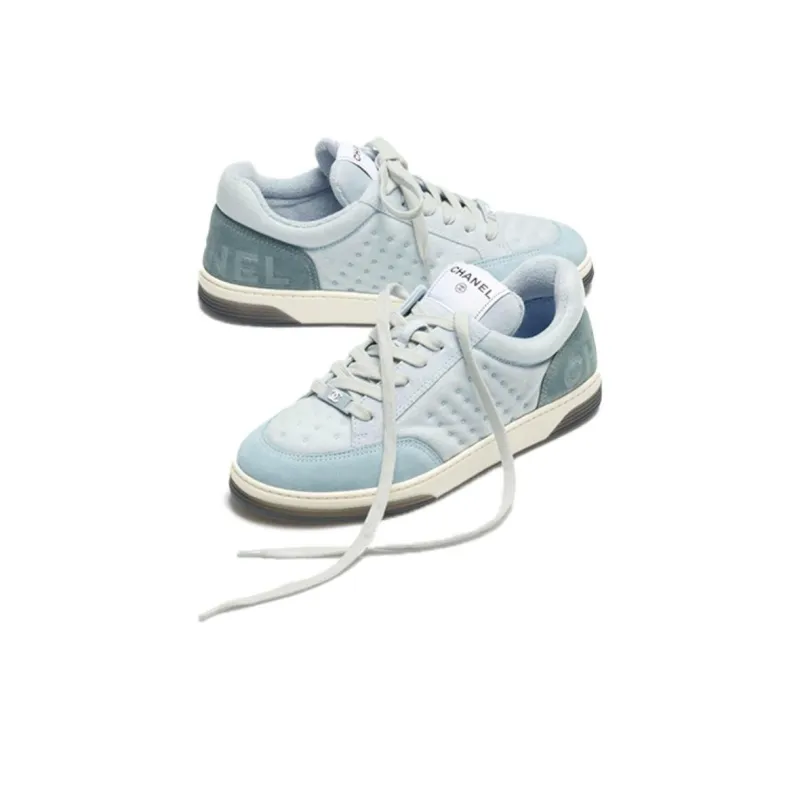 CHANEL Low Top Stylish Skateboarding Shoes Women's Blue-3