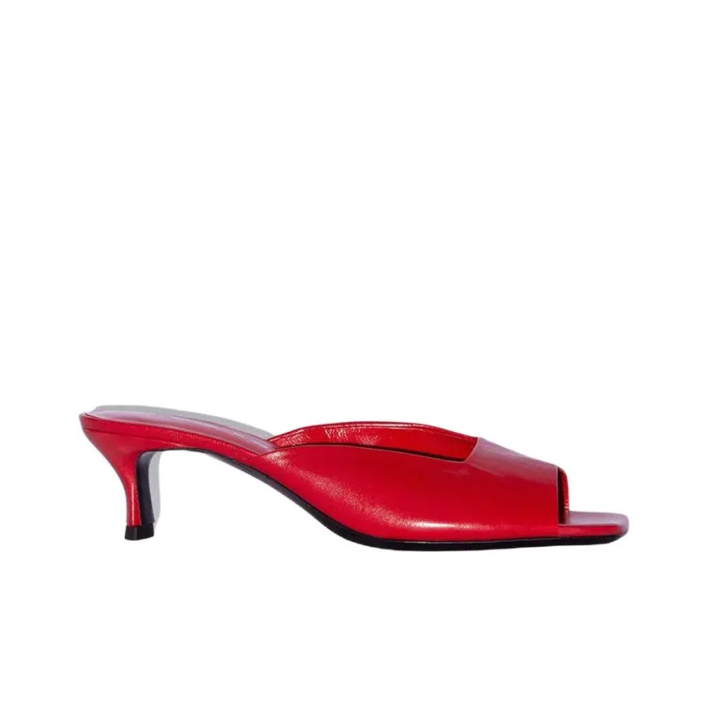 By Far 50mm Wendy Leather Creased Mules Women's-1
