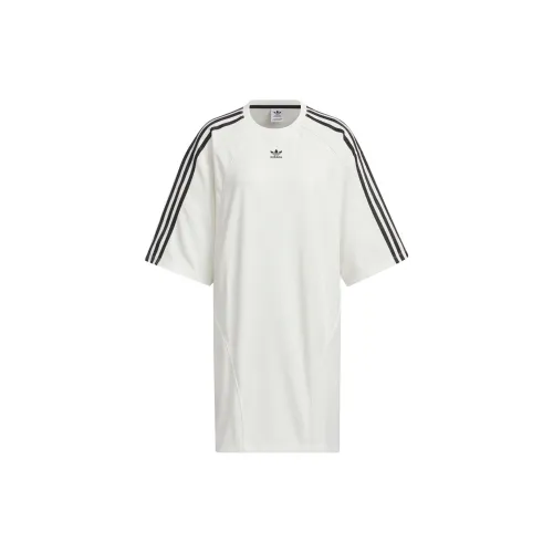 Adidas Originals Oversized Tee Short-Sleeved Dresses Women's White