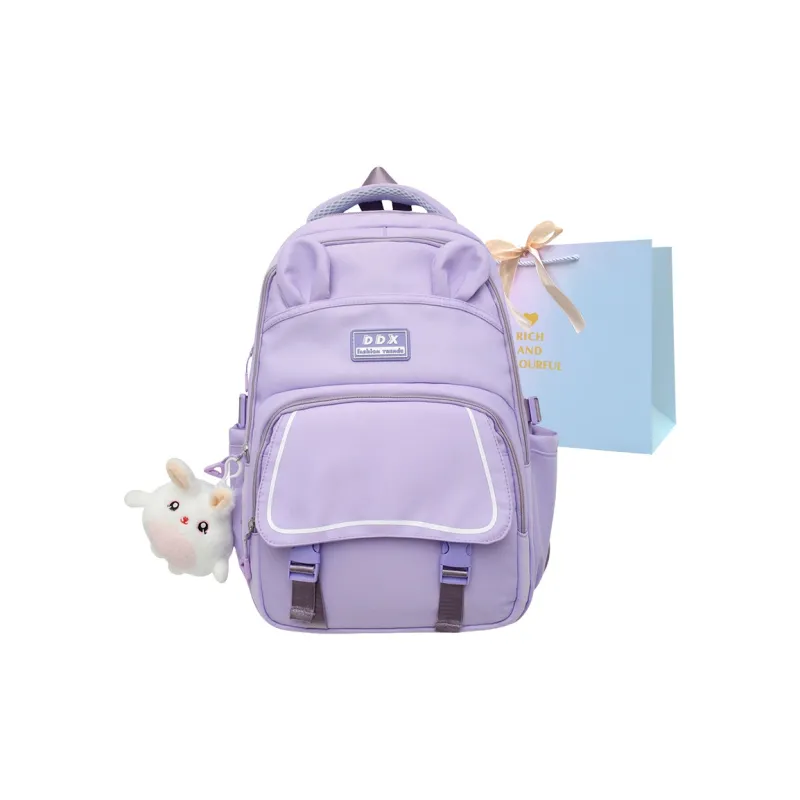 SUPERCUTE Nylon Backpack Unisex Light Purple/Blue/Dark Purple/Pink/Black-3