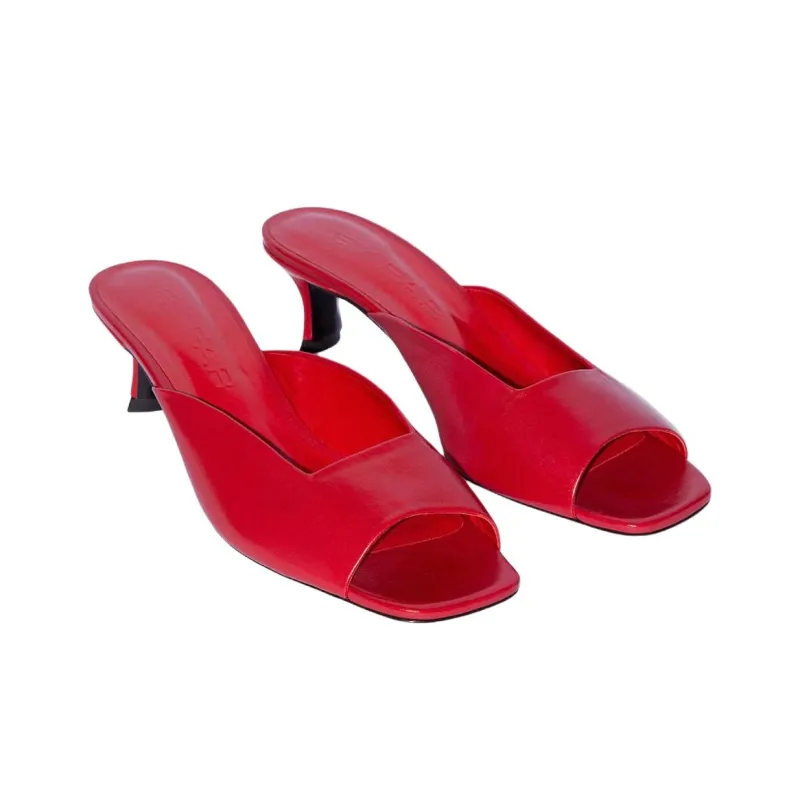 By Far 50mm Wendy Leather Creased Mules Women's-2