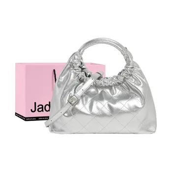 Jade En Plus Microfiber Leather Cloud Bag Handbag Shoulder Bag Crossbody Bag Medium Size Women's Black/Silver/Brown
