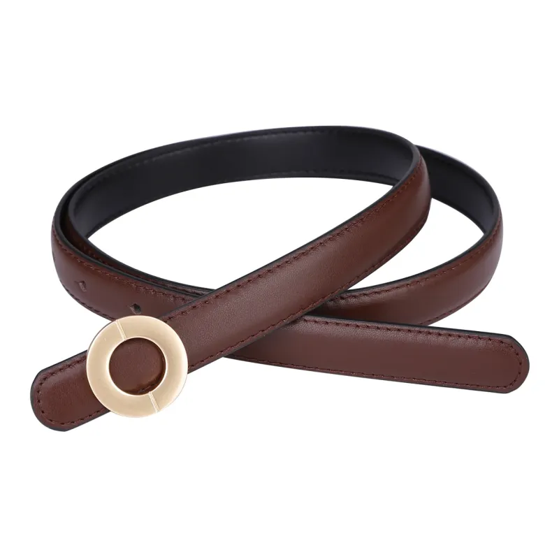 Jaylen Oos Vintage Soft Comfortable With A Luxurious Feel Top Grain Cow Leather Leather Belts Women's Black Width  2cm-21