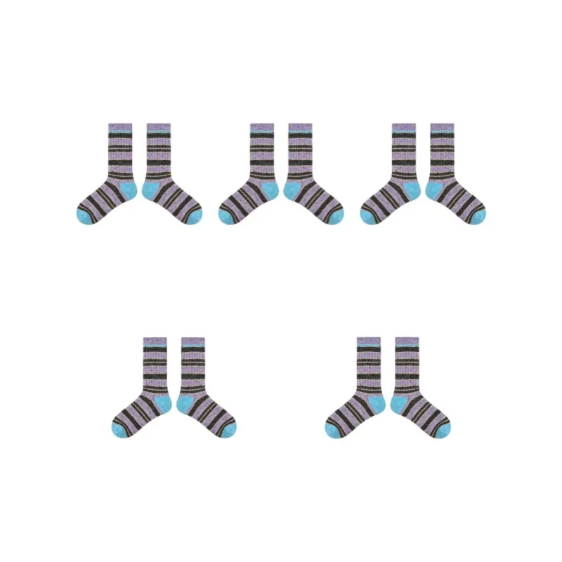 Vine Color Mid Calf Socks Women's 5 Pack-6
