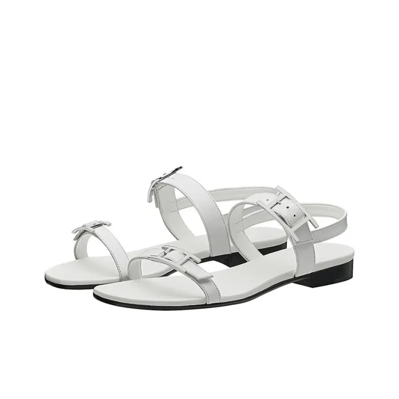 HERMES Hapi Strap Sandals Women's White-2