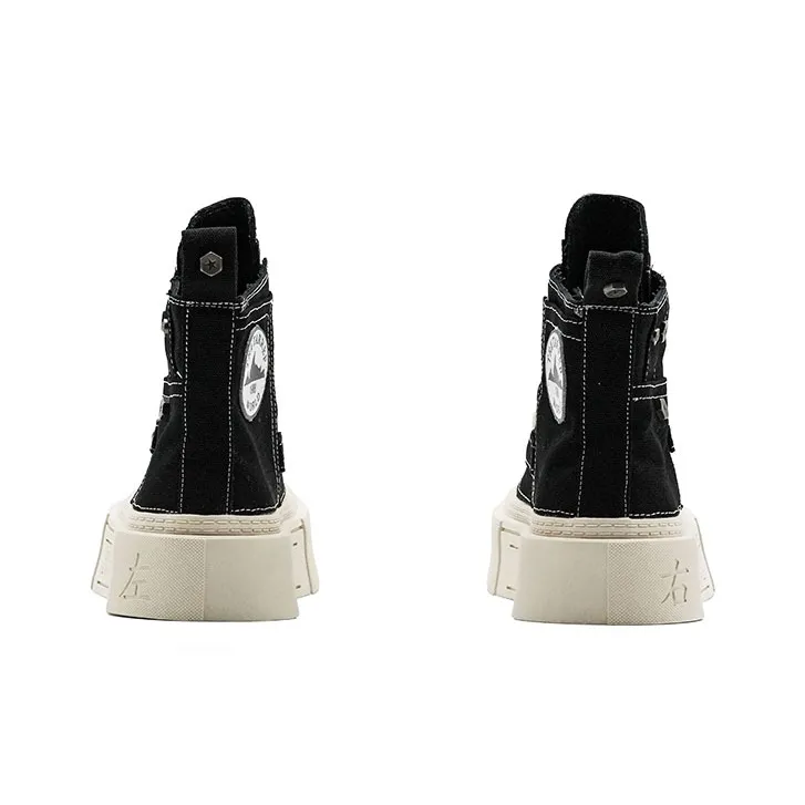 Little Sue Classic Trendy Versatile Open-Toe Square Toe Canvas Shoes Wear-Resistant High-Top Casual Shoes Women's-3