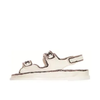 CHANEL Beach Sandals Women's Black White