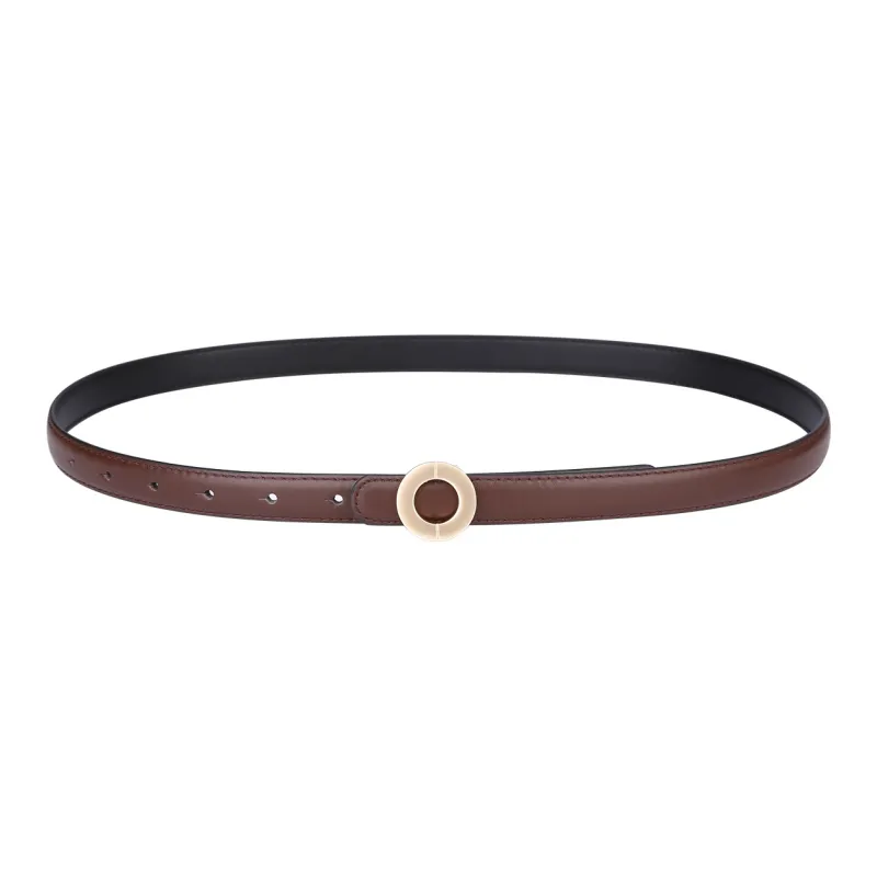 Jaylen Oos Vintage Soft Comfortable With A Luxurious Feel Top Grain Cow Leather Leather Belts Women's Black Width  2cm-22