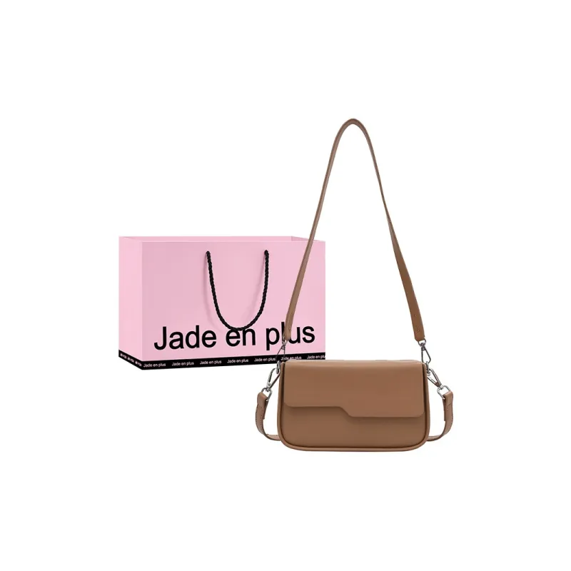 Jade En Plus PU Baguette Bag Small Square Bag Shoulder Bag Crossbody Bag Regular Women's Black/White/Khaki/Ecru/Green-0