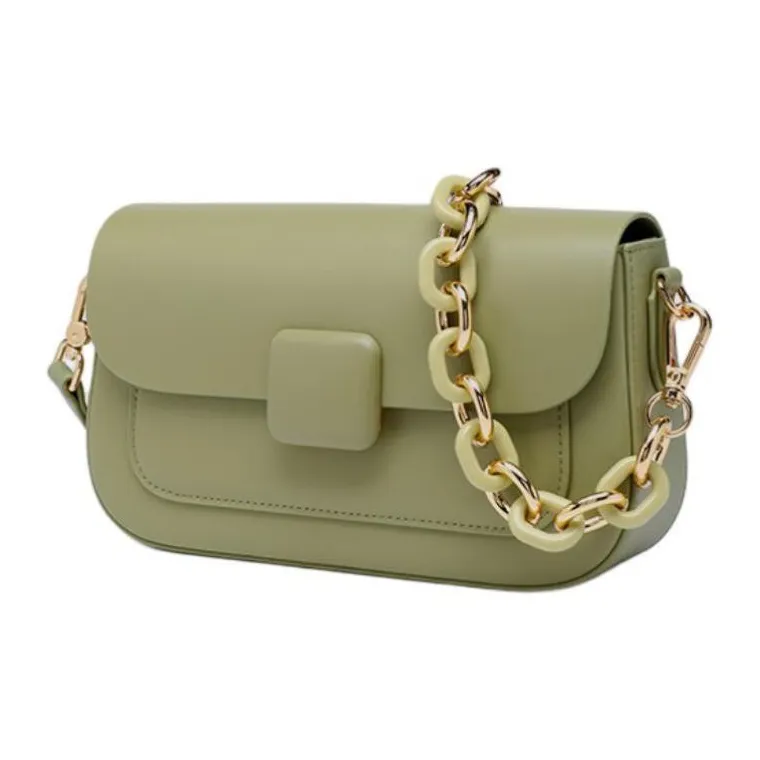 ST&SAT Cow Leather Underarm Shoulder Bag, Crossbody Bag Small Size Women's Light Green-3