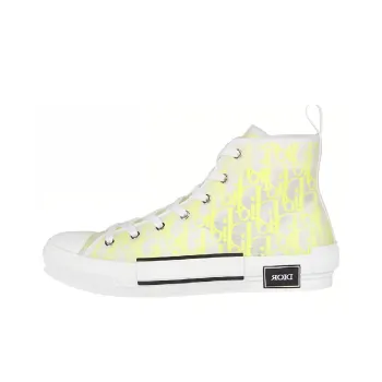 DIOR B23 High Top White Yellow Oblique