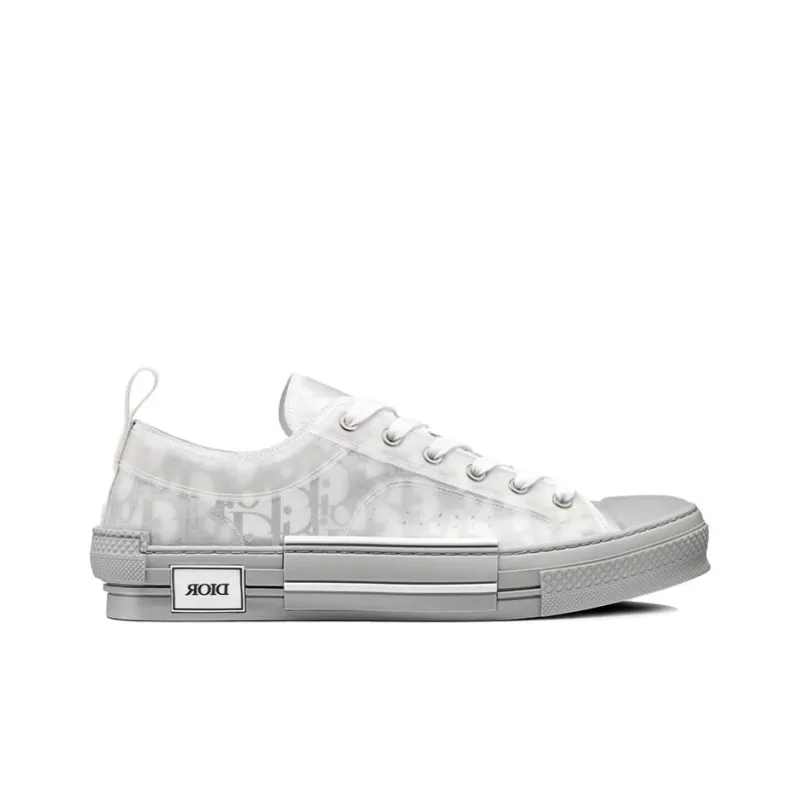 DIOR B23 Anti Slip And Wear Resistant Lightweight Low Top Canvas Shoes Men's Gray-1