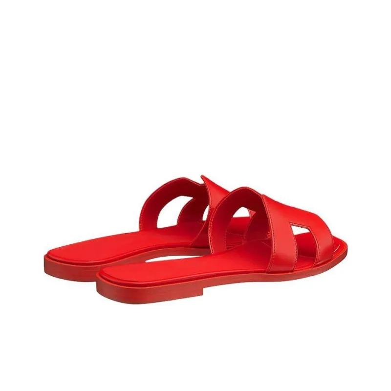HERMES Oran Slide Slippers Women's Balinese Red-3