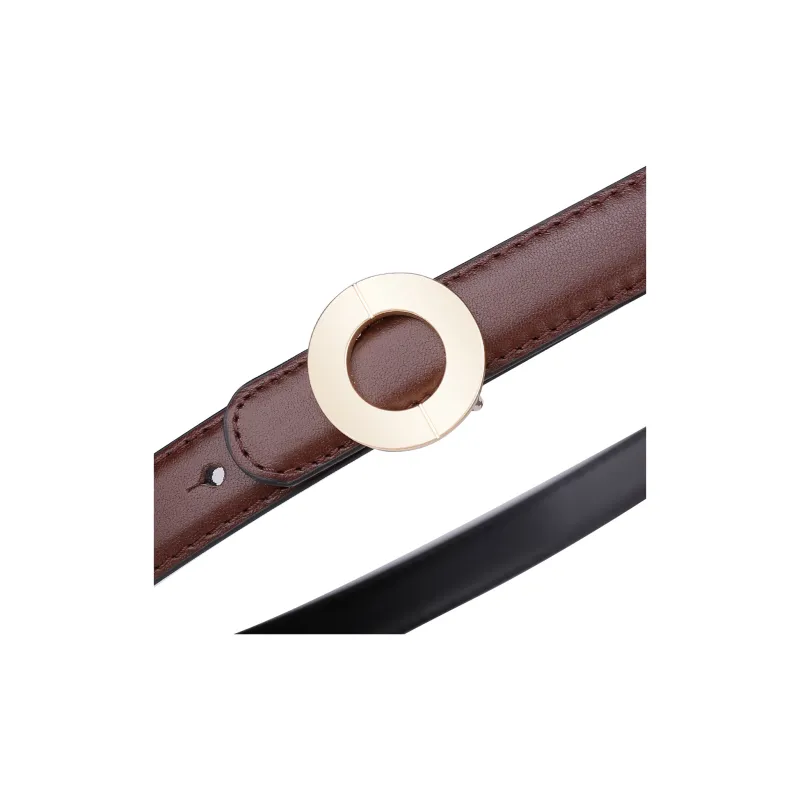 Jaylen Oos Vintage Soft Comfortable With A Luxurious Feel Top Grain Cow Leather Leather Belts Women's Black Width  2cm-23