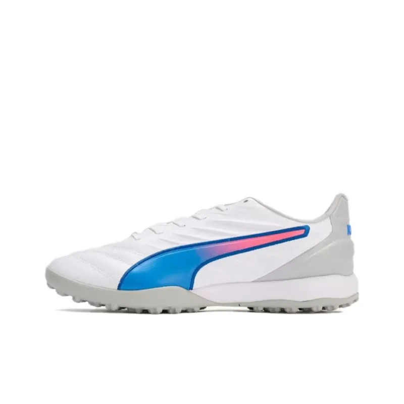 PUMA King Pro Slip-Resistant Soccer Shoes Men's White Blue-0