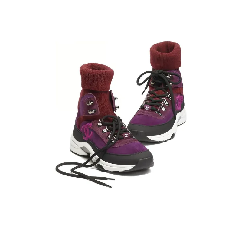 CHANEL High-Top Casual Shoes Unisex Fuchsia-3