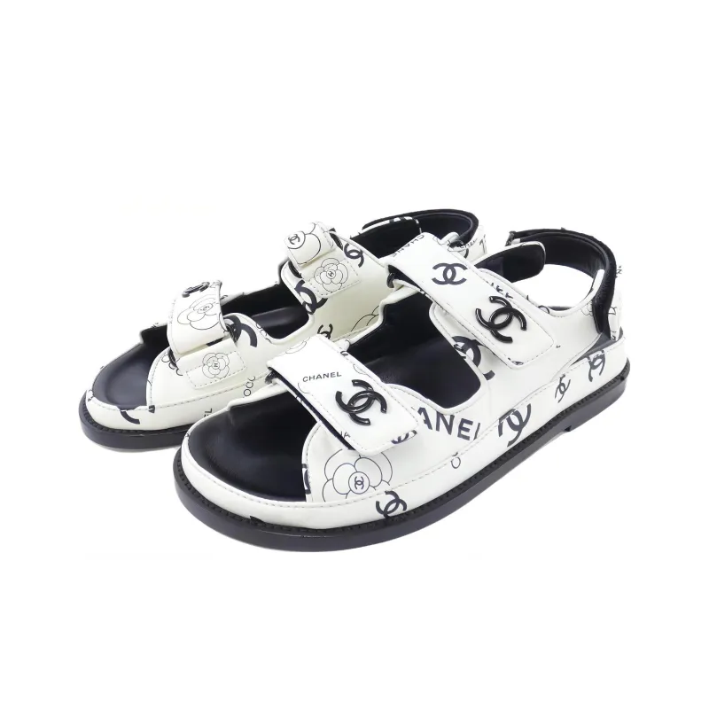 CHANEL Beach Sandals Women's White-1
