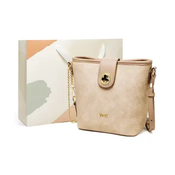 15 MINS Synthetic Leather Bucket Bags Shoulder Bag Crossbody Bag Regular Women's Warm Apricot