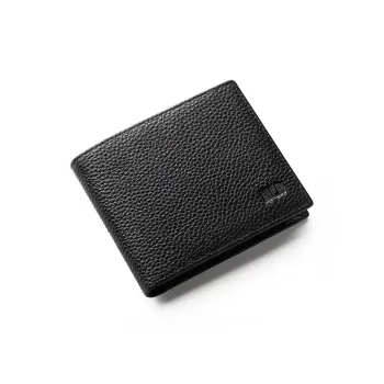 HLA Genuine Leather With Cow Leather Wallet, Wallet Unisex Black