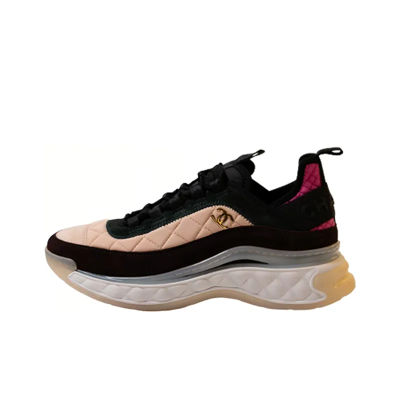 CHANEL Anti-Slip Wear-Resistant Low-Top Casual Shoes Women's Black Pink-0