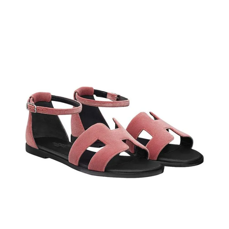 HERMES Santorini Strap Sandals Women's Rosewood Color-2