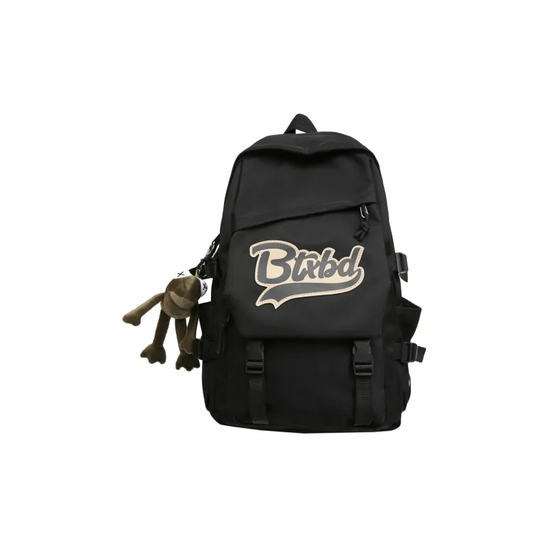 BAODIDAISHU Nylon Fabric Backpack Medium Size Unisex White/Gray/Black/Red-5