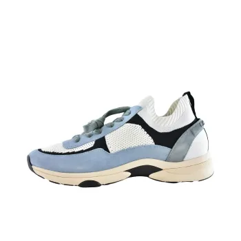 CHANEL Low Top Casual Shoes Women's White Blue