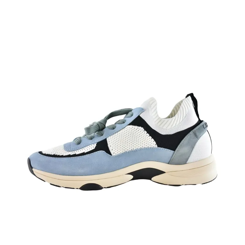 CHANEL Low Top Casual Shoes Women's White Blue-0