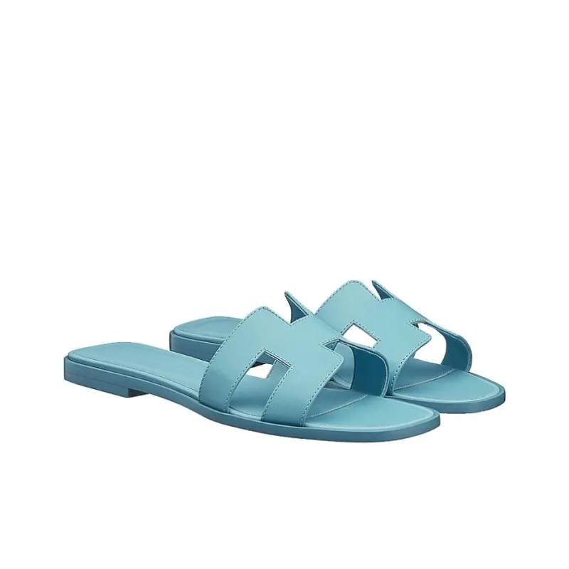HERMES Oran Slide Slippers Women's Dorset Blue-2