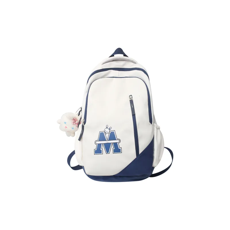 BAODIDAISHU Nylon Backpack Regular Unisex White & Red/White & Blue/Blue & Red/Black-0