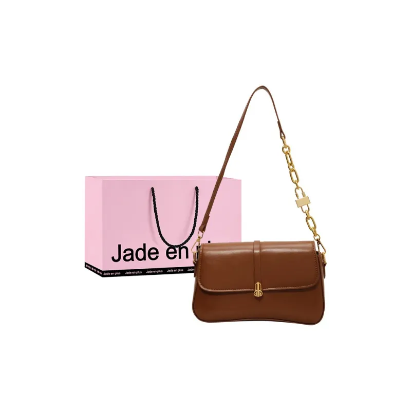Jade En Plus PU Small Square Bag Shoulder Bag, Crossbody Bag Regular Women's Black/Ecru/Milk Tea/Brown-21