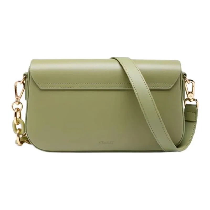 ST&SAT Cow Leather Underarm Shoulder Bag, Crossbody Bag Small Size Women's Light Green-4